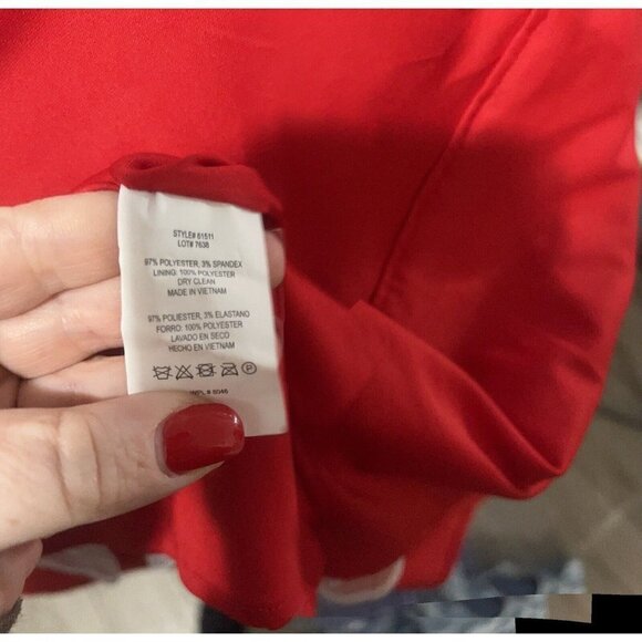 INC International Concepts Red Fit & Flare Dress Size 14 Sleeveless - Picture 5 of 6